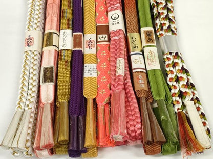 平和屋着物●和装小物　帯締め10本セット　礼装用　組紐　笹浪組　金糸　京王・鈴乃屋扱い　逸品　未使用　DABD7117zzz