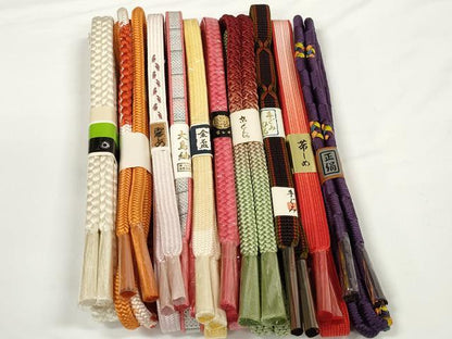 平和屋着物●和装小物　帯締め10本セット　手組紐　大島紬　鴨川組　鎌倉組　近鉄百貨店扱い　逸品　未使用　DABD7118zzz