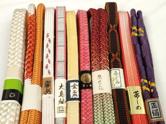 平和屋着物●和装小物　帯締め10本セット　手組紐　大島紬　鴨川組　鎌倉組　近鉄百貨店扱い　逸品　未使用　DABD7118zzz