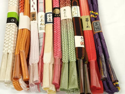 平和屋着物●和装小物　帯締め10本セット　手組紐　大島紬　鴨川組　鎌倉組　近鉄百貨店扱い　逸品　未使用　DABD7118zzz