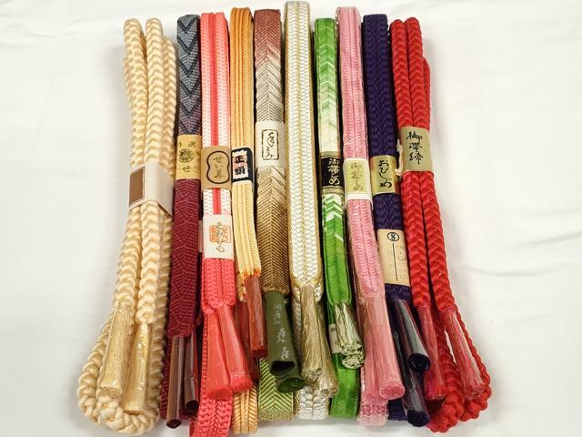 平和屋着物●和装小物　帯締め10本セット　礼装用　組紐　笹浪組　金糸　逸品　未使用　DABD7119zzz