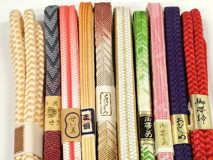 平和屋着物●和装小物　帯締め10本セット　礼装用　組紐　笹浪組　金糸　逸品　未使用　DABD7119zzz