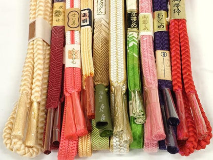 平和屋着物●和装小物　帯締め10本セット　礼装用　組紐　笹浪組　金糸　逸品　未使用　DABD7119zzz