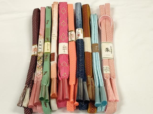 平和屋着物●和装小物　帯締め10本セット　本場筑前博多織　手組紐　組紐　角八つ組　金糸　逸品　未使用　DABD7122zzz