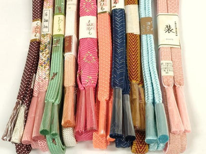 平和屋着物●和装小物　帯締め10本セット　本場筑前博多織　手組紐　組紐　角八つ組　金糸　逸品　未使用　DABD7122zzz