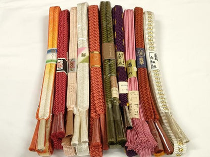 平和屋着物●和装小物　帯締め10本セット　高級手組紐　組紐　畝組　金銀糸　めいくやまと　三越扱い　逸品　未使用　DABD7123zzz