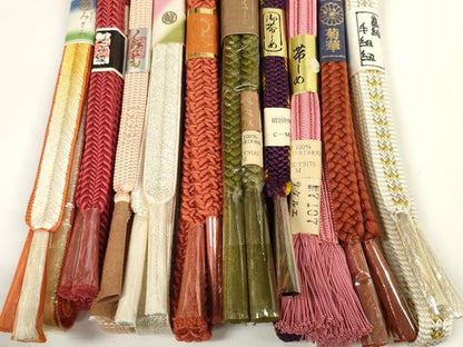 平和屋着物●和装小物　帯締め10本セット　高級手組紐　組紐　畝組　金銀糸　めいくやまと　三越扱い　逸品　未使用　DABD7123zzz