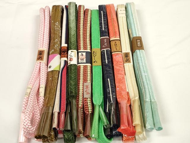 平和屋着物●和装小物　帯締め10本セット　手組　組紐　奈良組　金糸　深井理一作　やまと誂製　三越扱い　逸品　未使用　DABD7124zzz