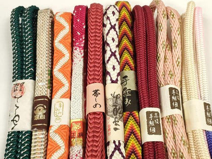 平和屋着物●和装小物　帯締め10本セット　雅流　高級手組紐　笹浪組　唐組　金銀糸　東急百貨店扱い　逸品　未使用　DABD7125zzz