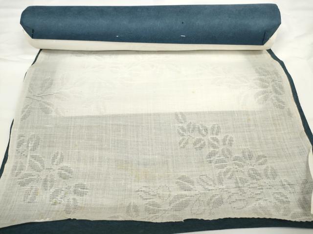 平和屋着物＊夏物 長襦袢 反物 着尺 萩紋紗 生成り色 麻 逸品 未使用 DABD7133zzz