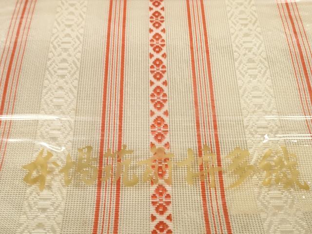 平和屋着物＊夏物 本場筑前博多織 名古屋帯 帯反物 紗献上 証紙付き 逸品 未使用 DABD7137zzz