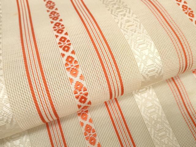 平和屋着物＊夏物 本場筑前博多織 名古屋帯 帯反物 紗献上 証紙付き 逸品 未使用 DABD7137zzz