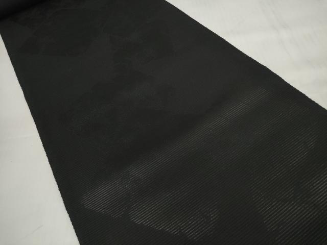 平和屋着物＊夏物 西陣 織憲謹製 名古屋帯 帯反物 黒反物 黒共帯 色紙地紋 証紙付き 逸品 未使用 DABD7141zzz
