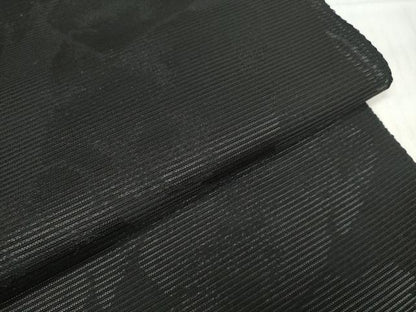 平和屋着物＊夏物 西陣 織憲謹製 名古屋帯 帯反物 黒反物 黒共帯 色紙地紋 証紙付き 逸品 未使用 DABD7141zzz