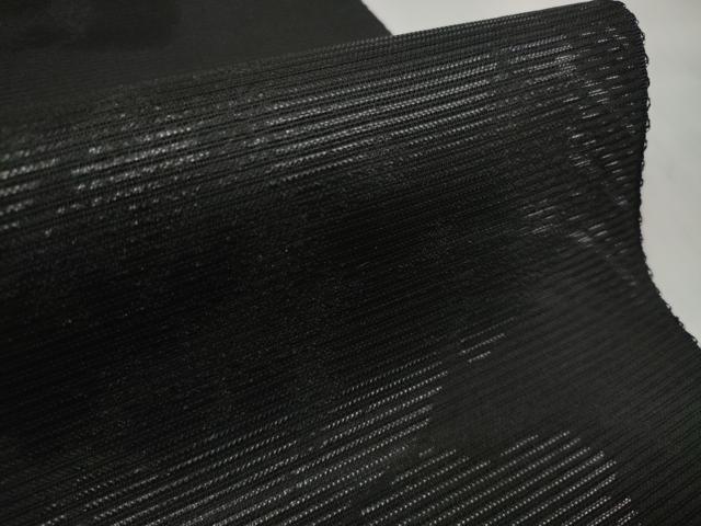 平和屋着物＊夏物 西陣 織憲謹製 名古屋帯 帯反物 黒反物 黒共帯 色紙地紋 証紙付き 逸品 未使用 DABD7141zzz