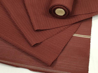平和屋着物＊夏物　西陣　川島織物　名古屋帯　帯反物　絽綴れ　葡萄茶色　逸品　未使用　DABD7142zzz