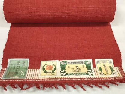 平和屋着物●本場結城紬　重要無形文化財　名古屋帯　帯反物　総刺繍　渦　証紙付き　逸品　未使用　DABD7150zzz
