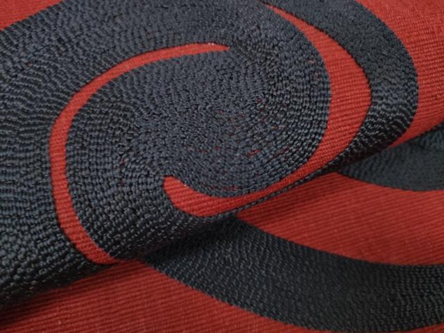 平和屋着物●本場結城紬　重要無形文化財　名古屋帯　帯反物　総刺繍　渦　証紙付き　逸品　未使用　DABD7150zzz