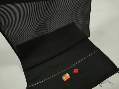 平和屋着物＊夏物 黒紋付 黒反物 着尺 絽 都寿黒 逸品 未使用 DABD7176zzz