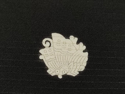 平和屋着物＊夏物 黒紋付 黒反物 着尺 絽 五泉 逸品 未使用 DABD7178zzz