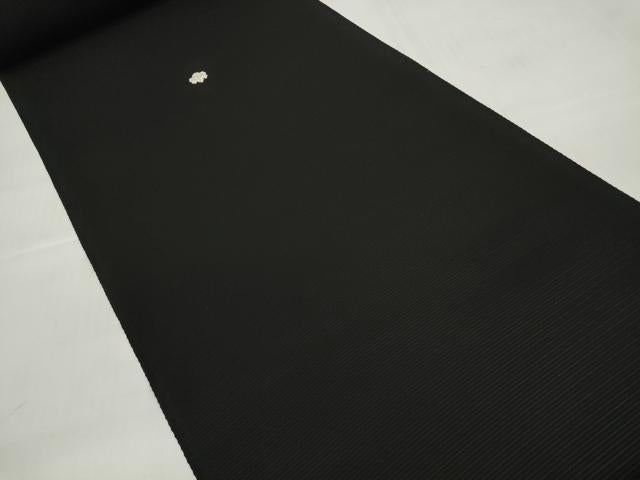 平和屋着物＊夏物 黒紋付 黒反物 着尺 駒絽 五泉 草木三度染 純黒 逸品 未使用 DABD7179zzz