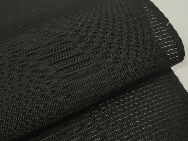平和屋着物＊夏物 黒紋付 黒反物 着尺 駒絽 五泉 草木三度染 純黒 逸品 未使用 DABD7179zzz