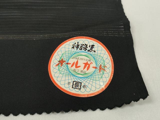 平和屋着物＊夏物 黒紋付 黒反物 着尺 絽 絹ばら 神路黒 逸品 未使用 DABD7180zzz