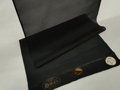 平和屋着物＊夏物 黒紋付 黒反物 着尺 絽 絹ばら 神路黒 逸品 未使用 DABD7180zzz