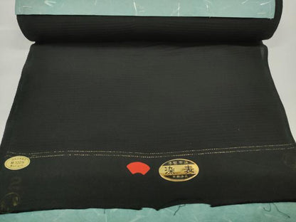 平和屋着物＊夏物 黒紋付 黒反物 着尺 駒絽 本堅牢染 逸品 未使用 DABD7183zzz