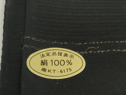 平和屋着物＊夏物 黒紋付 黒反物 着尺 駒絽 本堅牢染 逸品 未使用 DABD7183zzz