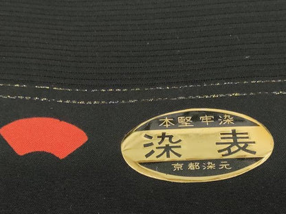 平和屋着物＊夏物 黒紋付 黒反物 着尺 駒絽 本堅牢染 逸品 未使用 DABD7183zzz