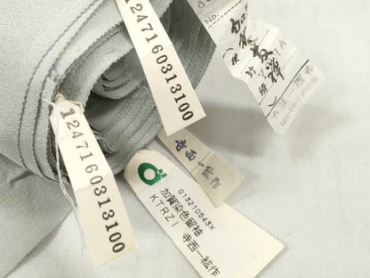 平和屋着物●本加賀友禅作家　染元千紅代表　寺西一紘　付下げ　解き反物　着尺　八掛付き　花籠文　証紙付き　逸品　未使用　DABD7201zzz