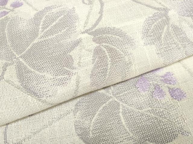 平和屋着物＊夏物 西陣 名古屋帯 帯反物 藤 蔦の葉 銀糸 証紙付き 未使用 DABD7239zzz