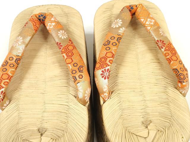 平和屋本店[]女の子　子供　ぽっくり下駄　おこぼ　こっぽり下駄　白木台　金蒔絵　畳表　千羽鶴　逸品　DABD7267zzz