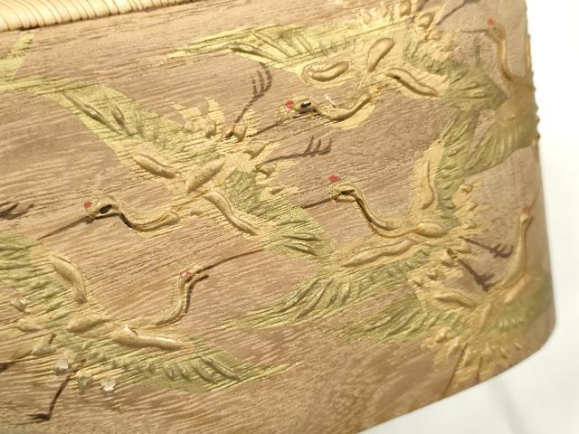 平和屋本店[]女の子　子供　ぽっくり下駄　おこぼ　こっぽり下駄　白木台　金蒔絵　畳表　千羽鶴　逸品　DABD7267zzz