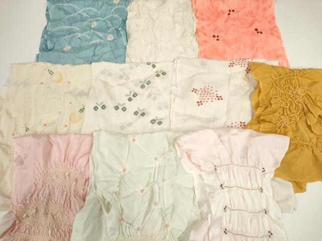平和屋着物＊夏物 和装小物 帯揚げ10枚セット 絽 柄絞り 露芝 蛍 蝶 流水 紫陽花 全て正絹 逸品 DABD7270zzz