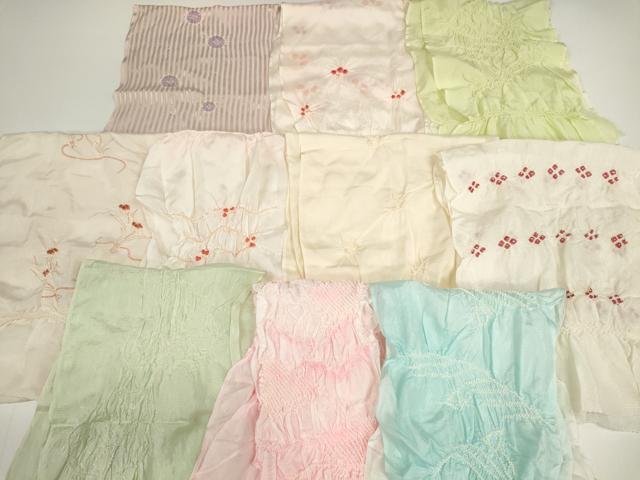 平和屋着物＊夏物 和装小物 帯揚げ10枚セット 絽 柄絞り 流水花 杜若 重ね山 全て正絹 逸品 DABD7273zzz