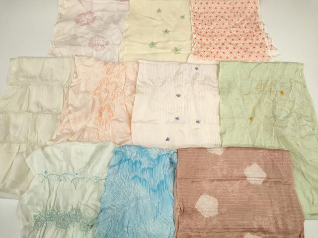 平和屋着物＊夏物 和装小物 帯揚げ10枚セット 絽 柄絞り 撫子 麻の葉 桔梗 全て正絹 逸品 DABD7280zzz