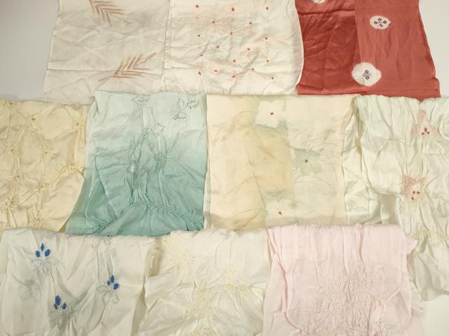 平和屋着物＊夏物 和装小物 帯揚げ10枚セット 絽 柄絞り 桔梗 芒 銀彩 全て正絹 逸品 DABD7287zzz