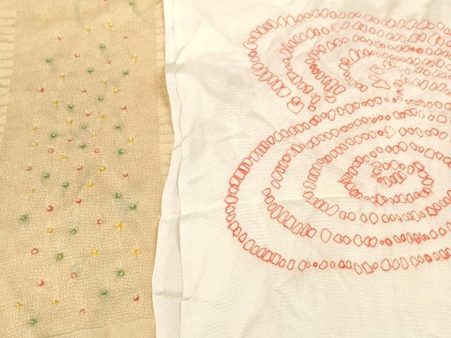 平和屋着物＊夏物 和装小物 帯揚げ10枚セット 絽 柄絞り 桔梗 渦 全て正絹 未使用品あり 逸品 DABD7289zzz