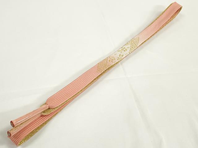 平和屋着物●和装小物　帯締め・帯揚げセット　枝桜　金彩　高麗組　金糸　逸品　未使用　DABD7299zzz