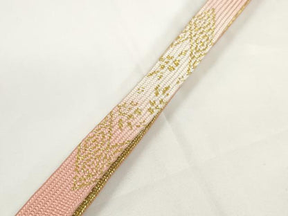 平和屋着物●和装小物　帯締め・帯揚げセット　枝桜　金彩　高麗組　金糸　逸品　未使用　DABD7299zzz