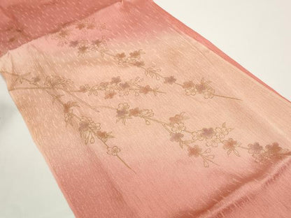 平和屋着物●和装小物　帯締め・帯揚げセット　枝桜　金彩　高麗組　金糸　逸品　未使用　DABD7299zzz