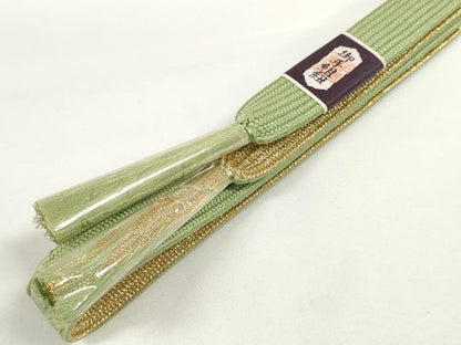 平和屋着物●和装小物　帯締め・帯揚げセット　地紙花文　金糸　高麗組　逸品　未使用　DABD7300zzz