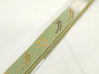 平和屋着物●和装小物　帯締め・帯揚げセット　地紙花文　金糸　高麗組　逸品　未使用　DABD7300zzz