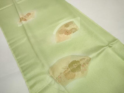 平和屋着物●和装小物　帯締め・帯揚げセット　地紙花文　金糸　高麗組　逸品　未使用　DABD7300zzz
