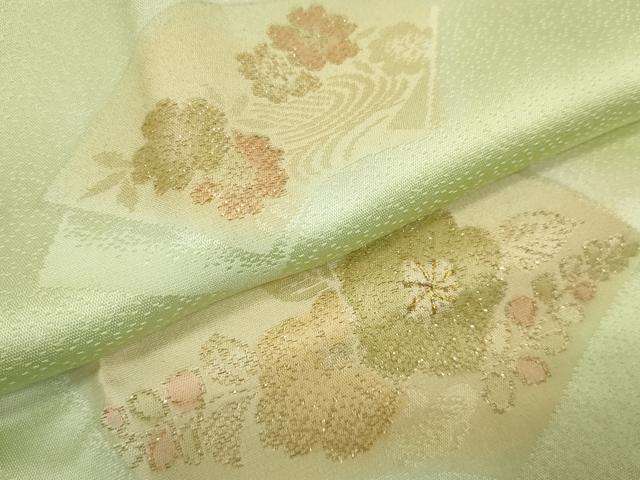平和屋着物●和装小物　帯締め・帯揚げセット　地紙花文　金糸　高麗組　逸品　未使用　DABD7300zzz
