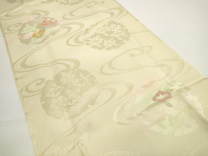 平和屋着物●和装小物　帯締め・帯揚げセット　雪輪花文　高麗組　金糸　逸品　未使用　DABD7304zzz