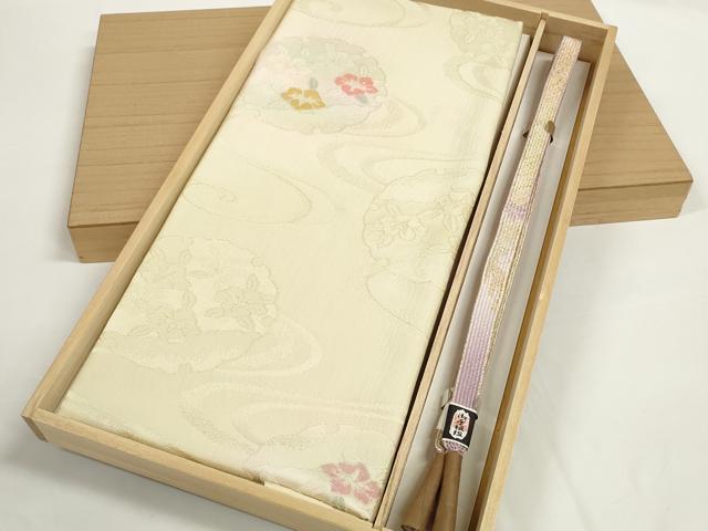 平和屋着物●和装小物　帯締め・帯揚げセット　雪輪花文　高麗組　金糸　逸品　未使用　DABD7304zzz