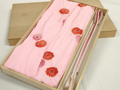 平和屋着物●和装小物　帯締め・帯揚げセット　柄絞り　舞花文　銀糸　逸品　未使用　DABD7305zzz